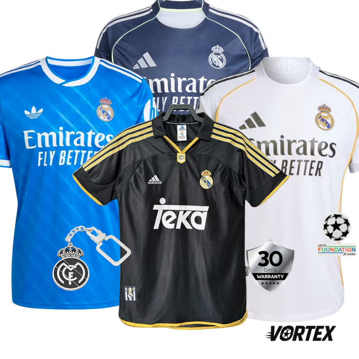 COMBO Real Madrid 2025/26 + 99/01 II Away Retro Jersey